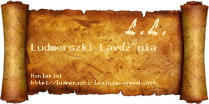 Ludmerszki Lavínia névjegykártya